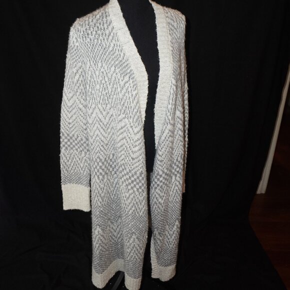 Torrid Long Chunky Open Cable Knit Open Duster Sweater Topper Long Ivory 12 Cozy - Picture 2 of 8
